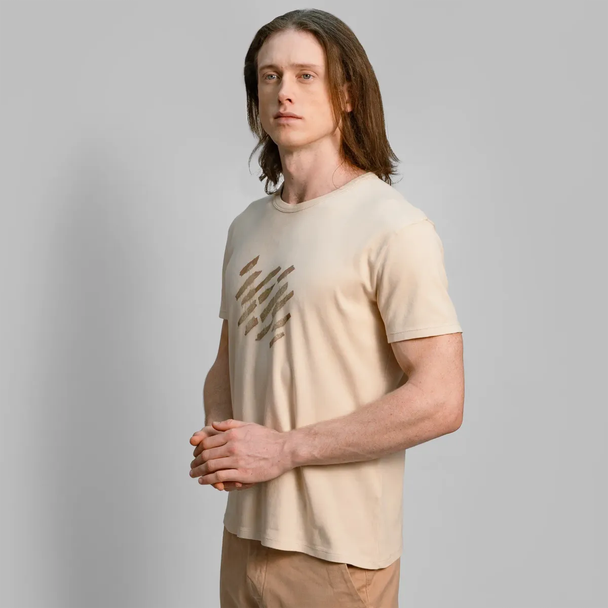 Men's Eco Print Pima Cotton U-Neck T-Shirt 2
