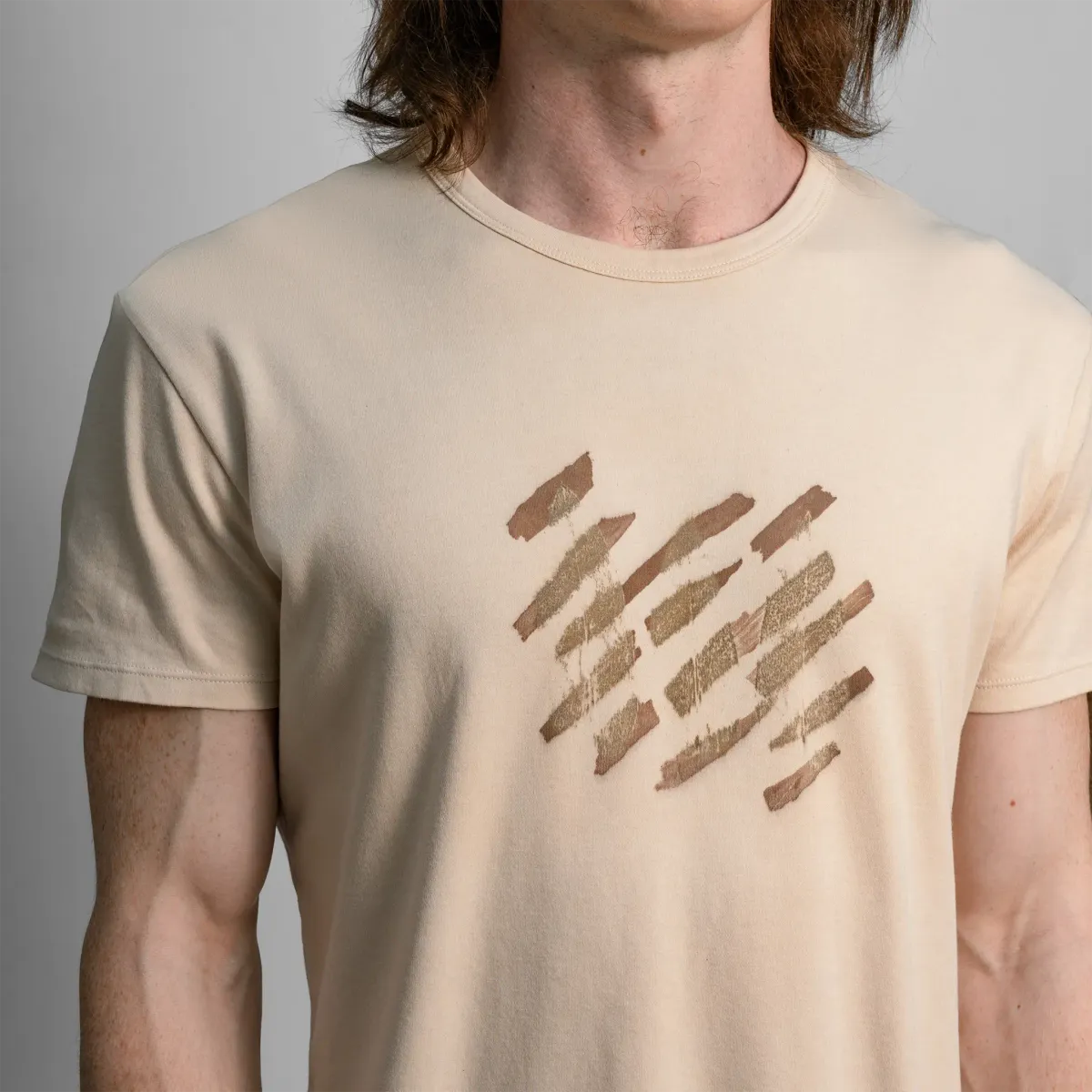 Men's Eco Print Pima Cotton U-Neck T-Shirt 3