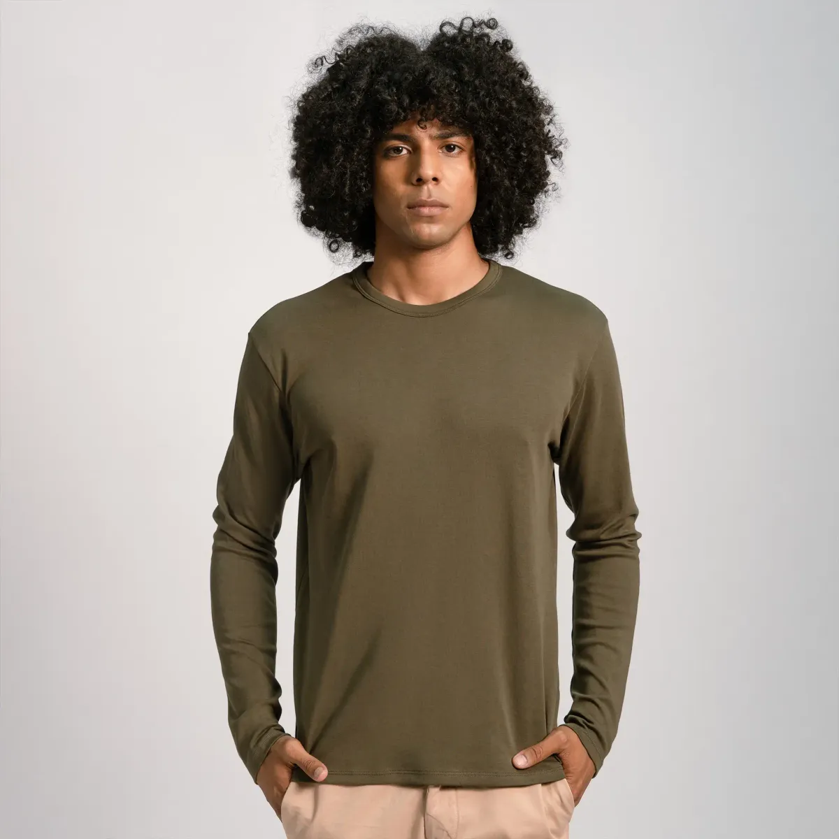 Men's Organic Pima Cotton Long Sleeve Shirt 40