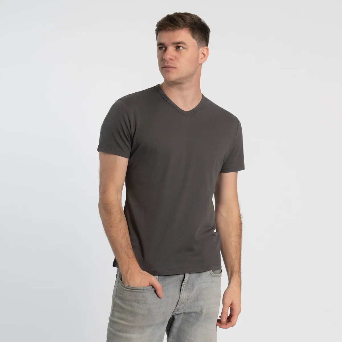 Men's Organic Pima Cotton V-Neck T-Shirt 11