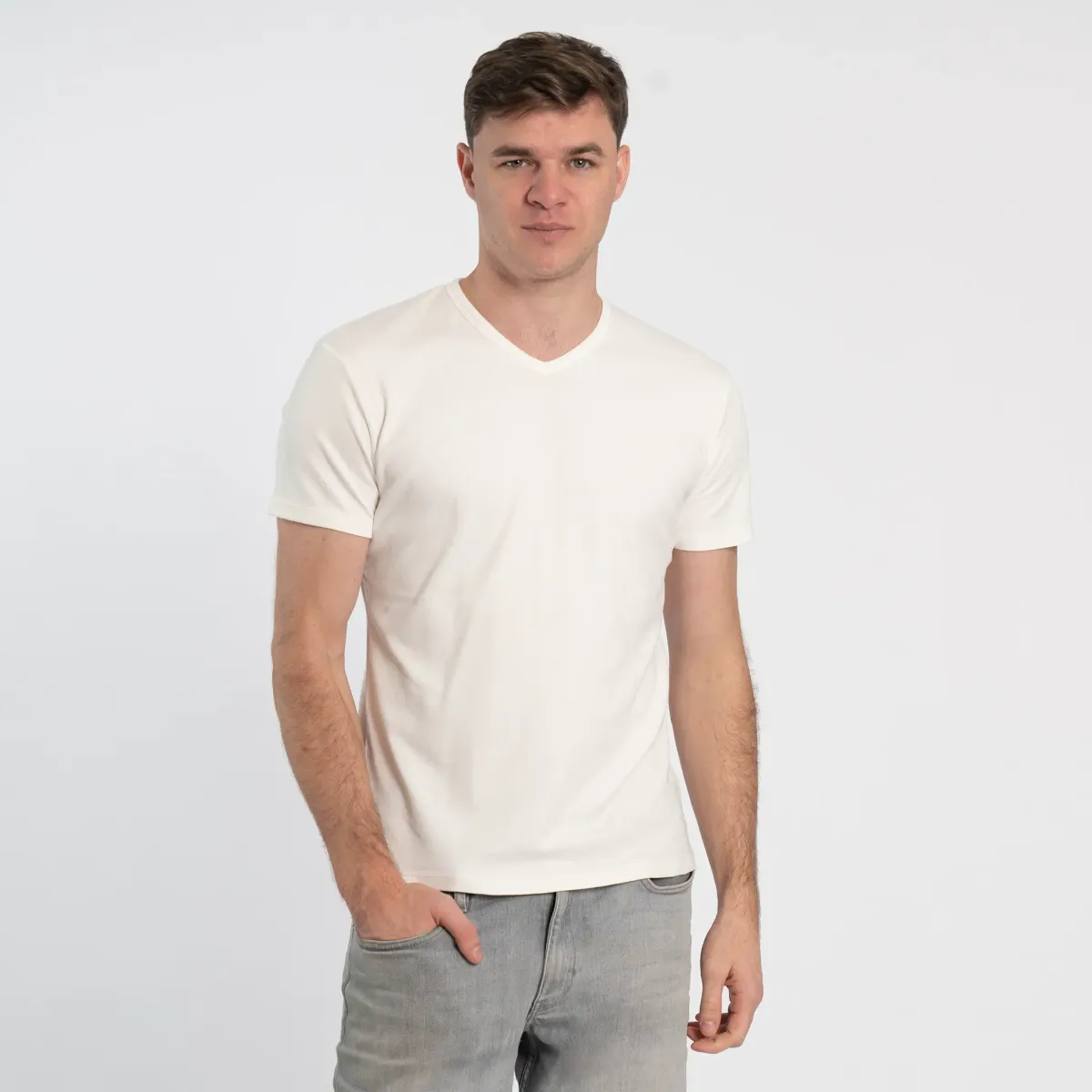 Men's Organic Pima Cotton V-Neck T-Shirt 19