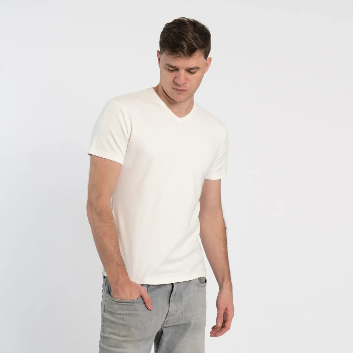 Men's Organic Pima Cotton V-Neck T-Shirt 20