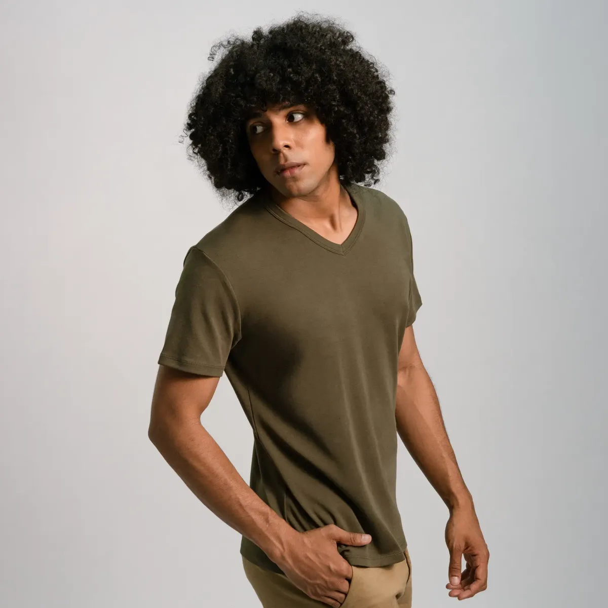 Men's Organic Pima Cotton V-Neck T-Shirt 40