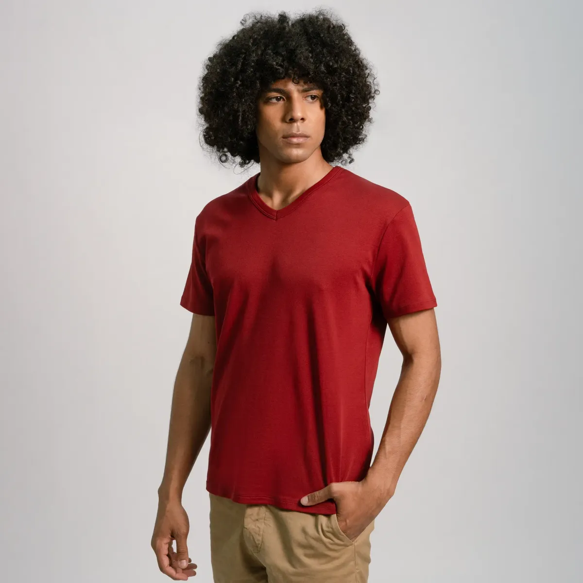 Men's Organic Pima Cotton V-Neck T-Shirt 44