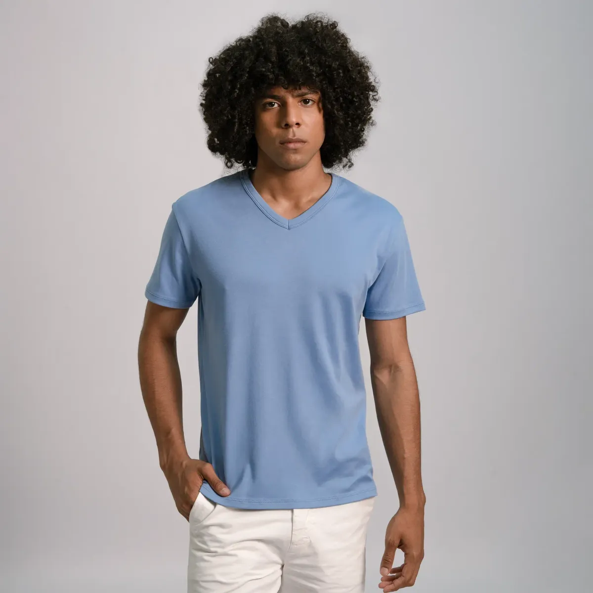 Men's Organic Pima Cotton V-Neck T-Shirt 47