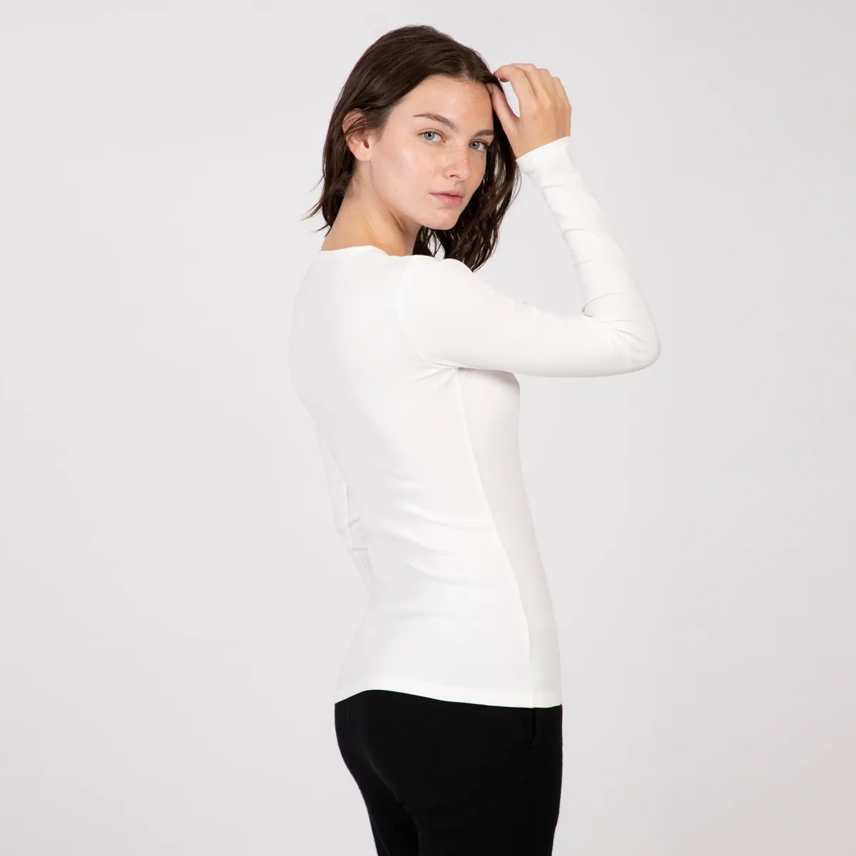 Women's Organic Pima Cotton Long Sleeve Shirt 17
