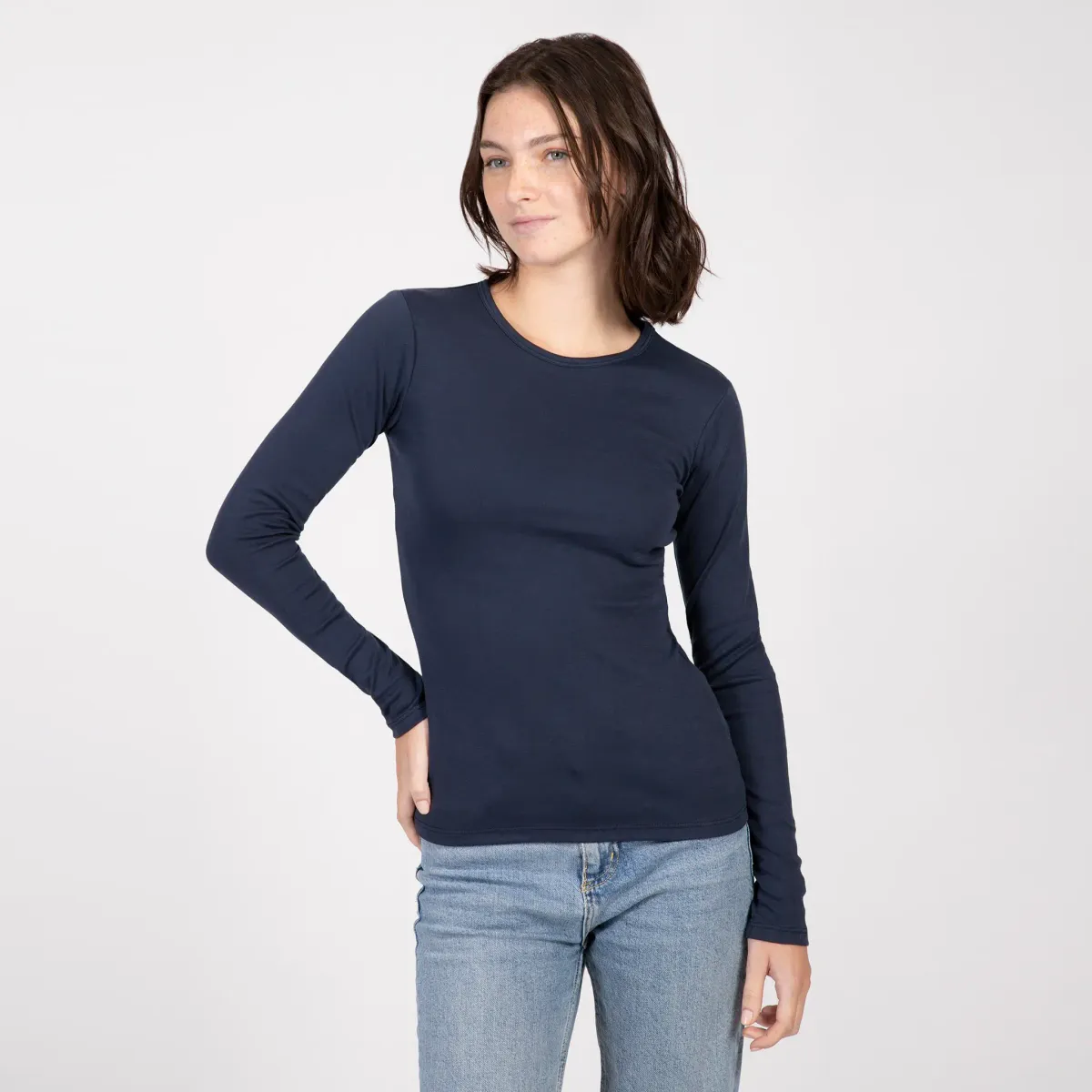 Women's Organic Pima Cotton Long Sleeve Shirt 3