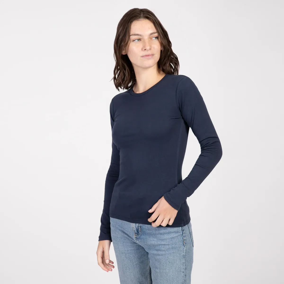 Women's Organic Pima Cotton Long Sleeve Shirt 4