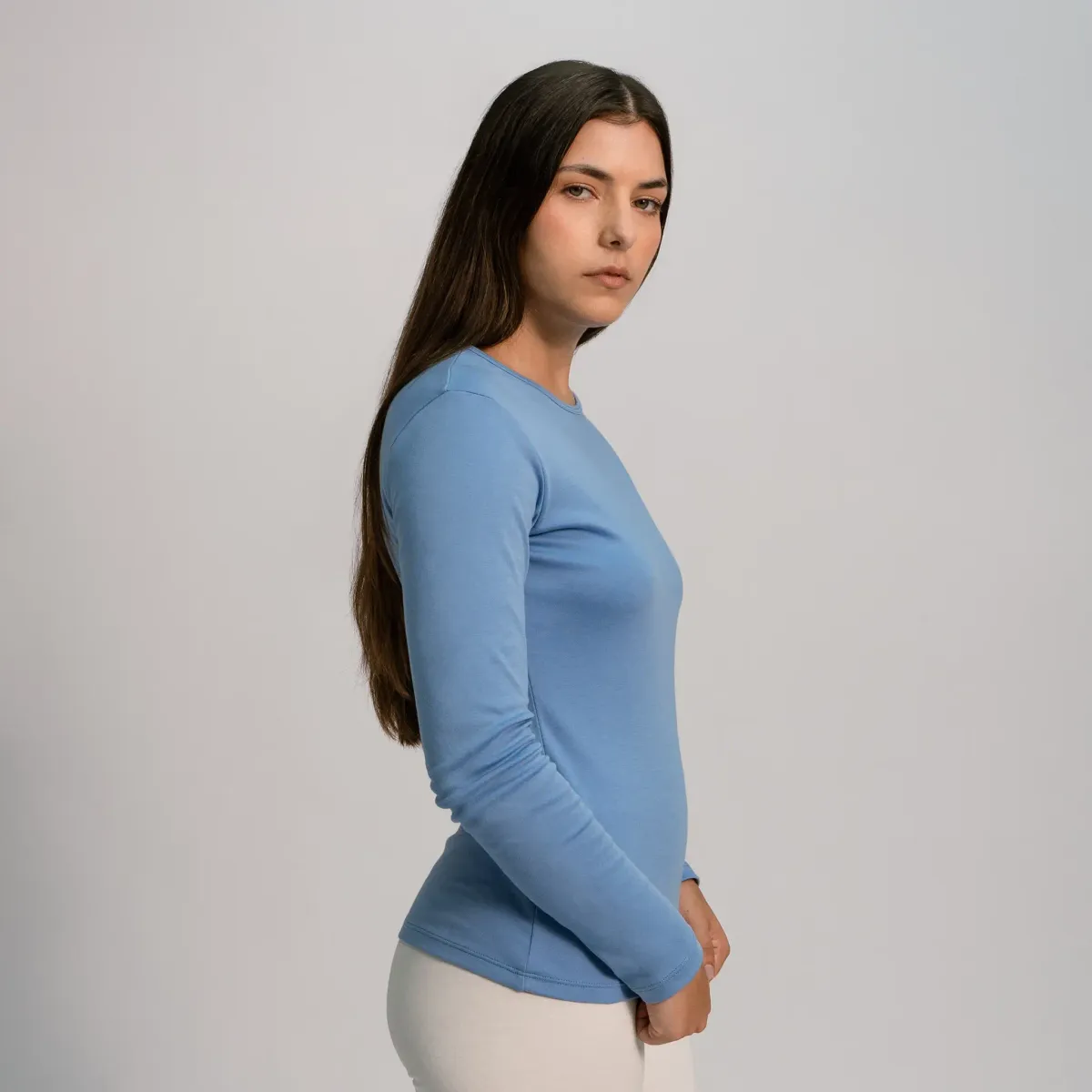 Women's Organic Pima Cotton Long Sleeve Shirt 40