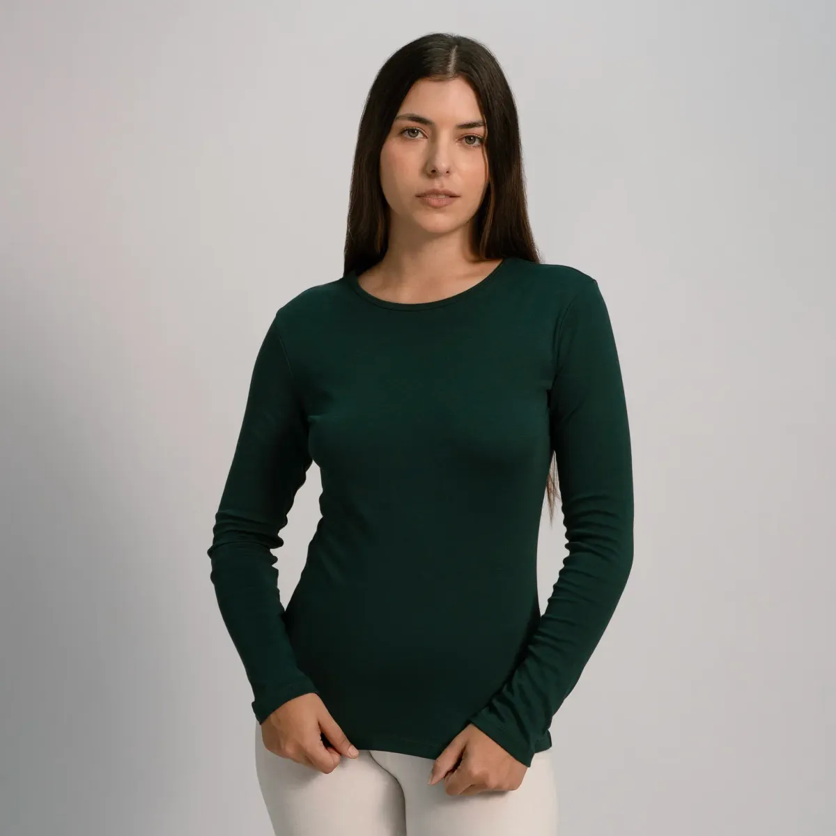 Women's Organic Pima Cotton Long Sleeve Shirt 43