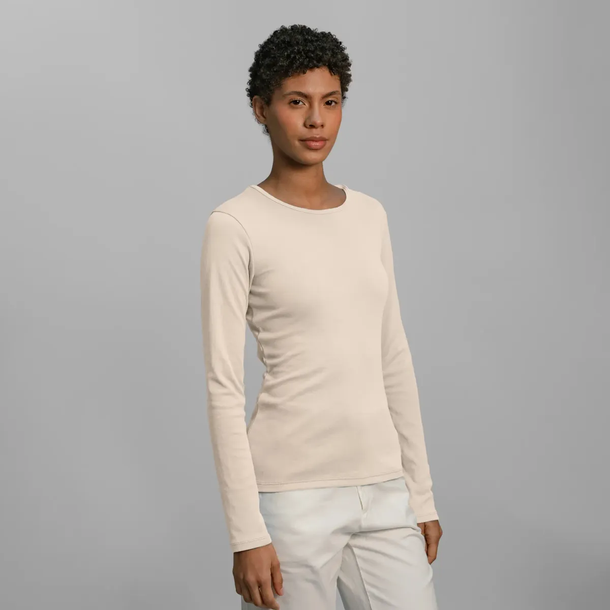 Women's Organic Pima Cotton Long Sleeve Shirt 48