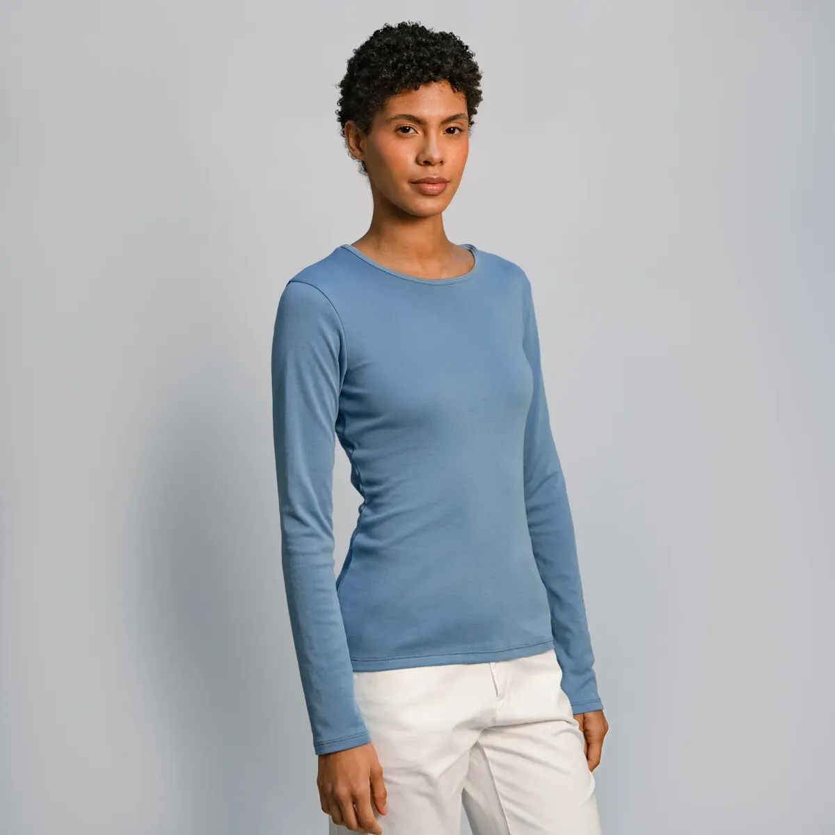 Women's Organic Pima Cotton Long Sleeve Shirt 51