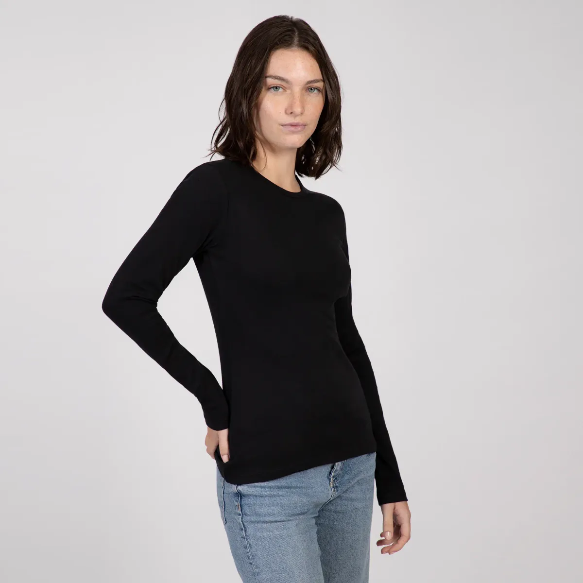 Women's Organic Pima Cotton Long Sleeve Shirt 8
