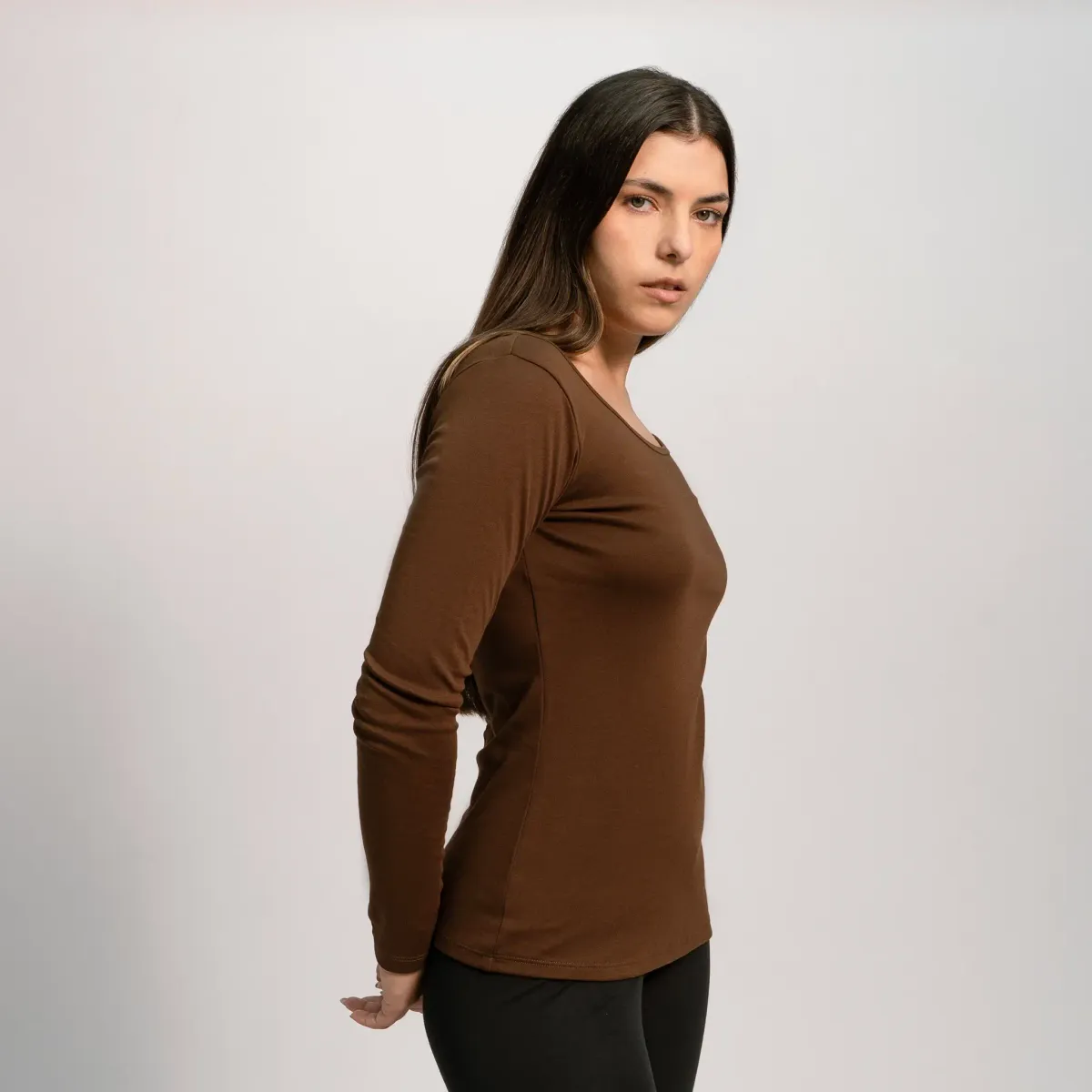 Women's Organic Pima Cotton Scoop Neck Long Sleeve 12