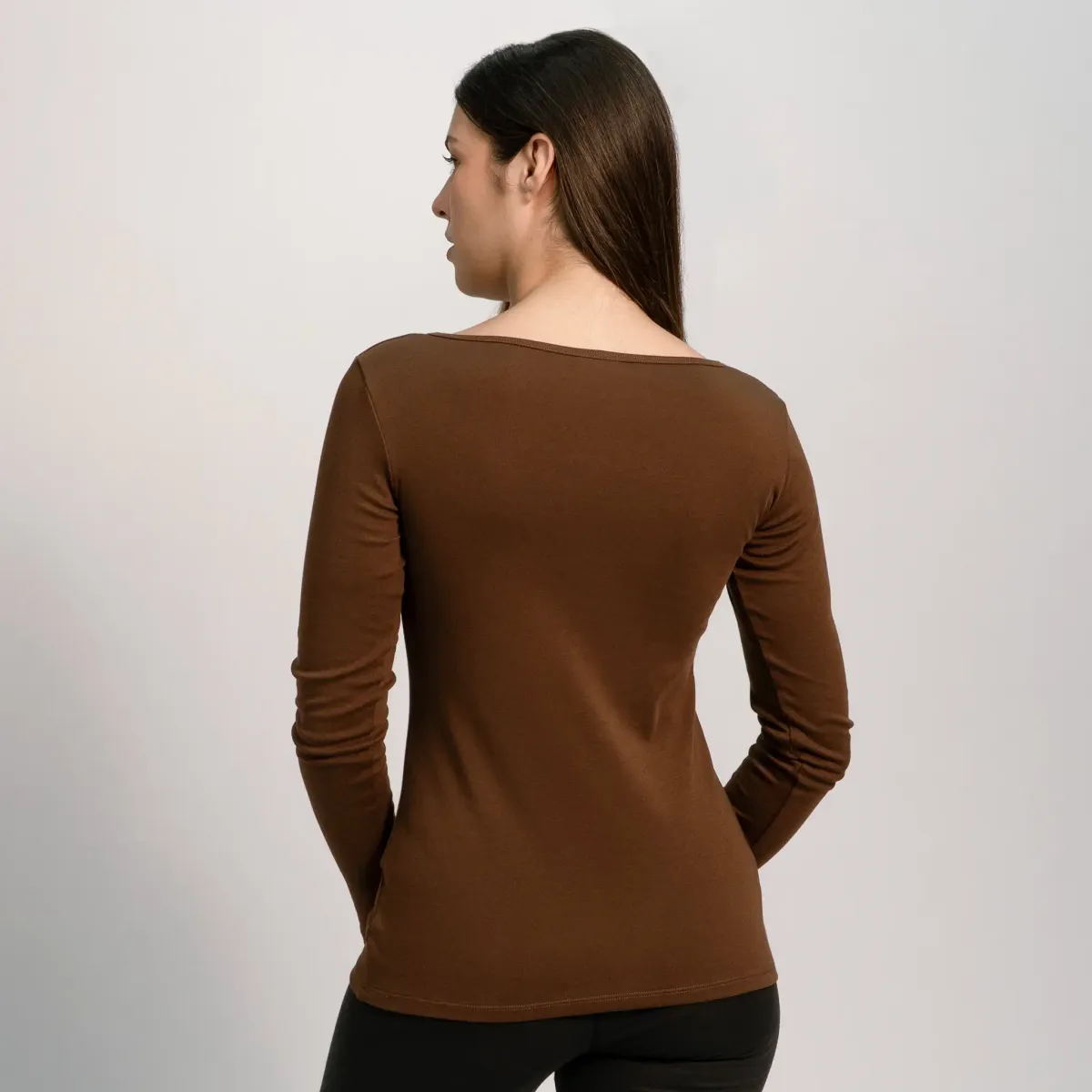 Women's Organic Pima Cotton Scoop Neck Long Sleeve 13