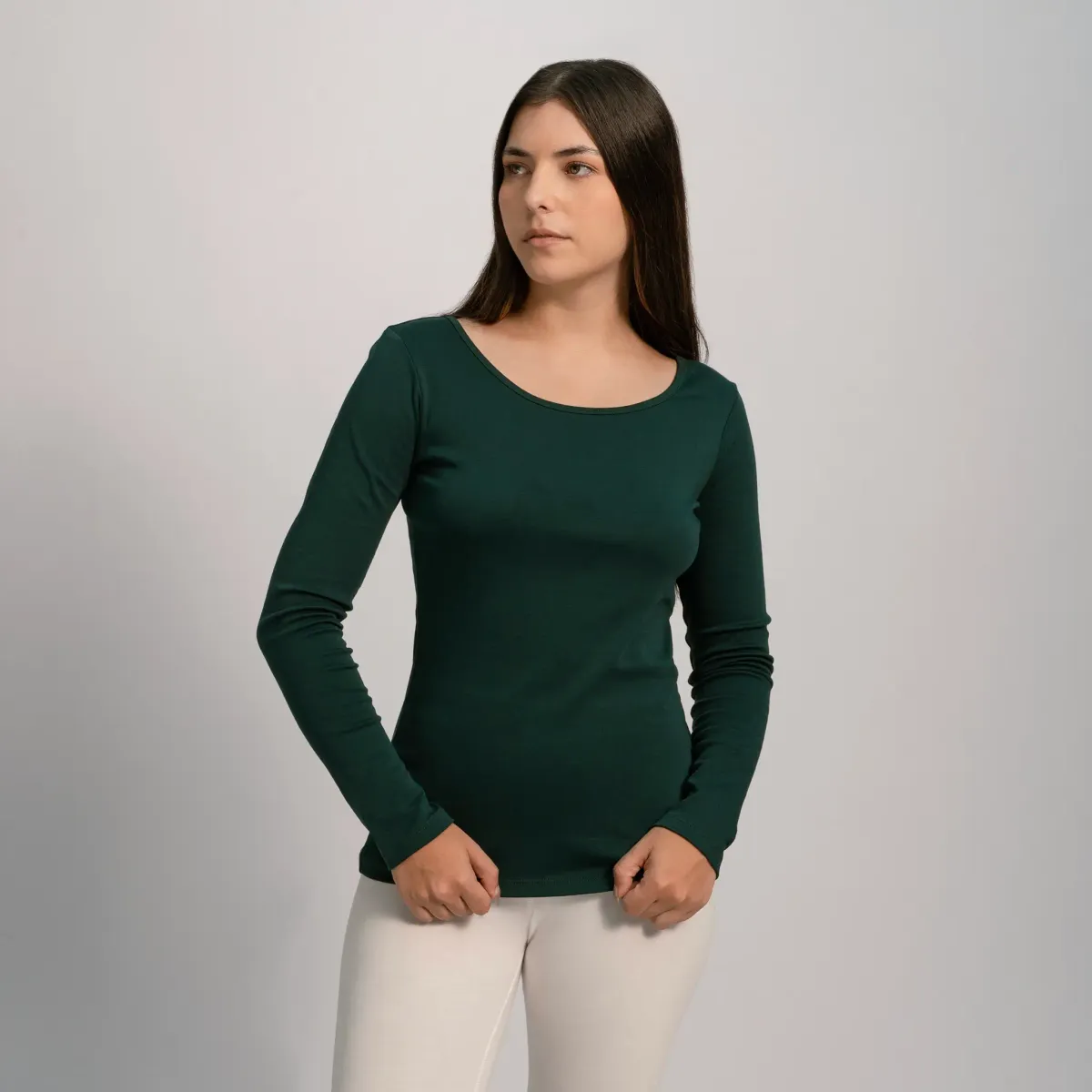 Women's Organic Pima Cotton Scoop Neck Long Sleeve 15