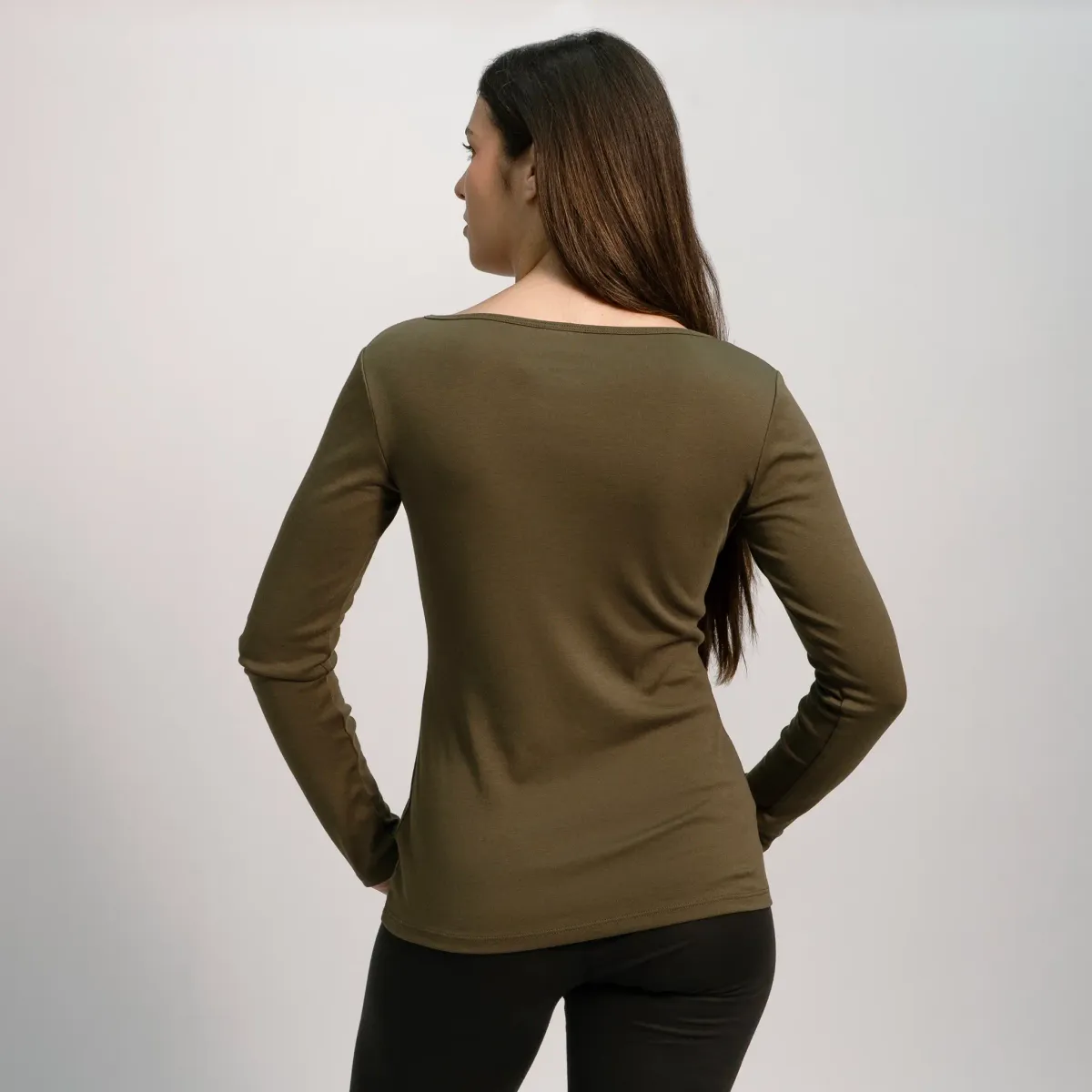 Women's Organic Pima Cotton Scoop Neck Long Sleeve 21