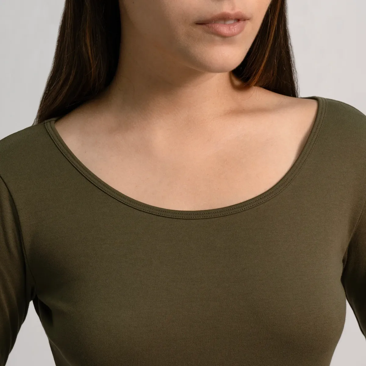 Women's Organic Pima Cotton Scoop Neck Long Sleeve 22