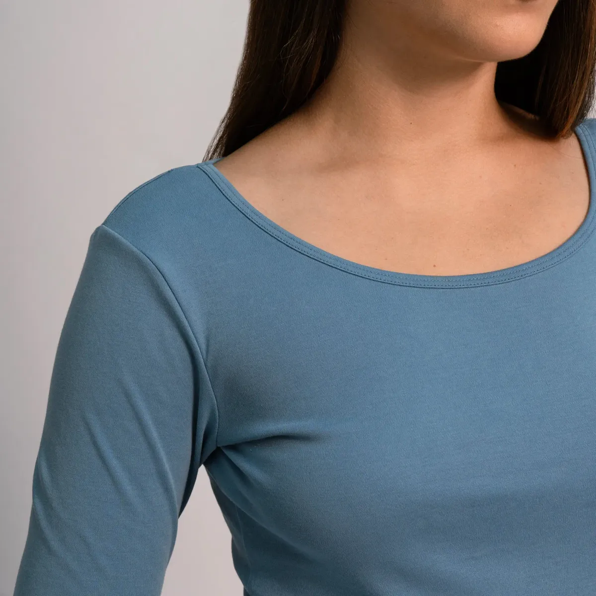 Women's Organic Pima Cotton Scoop Neck Long Sleeve 26