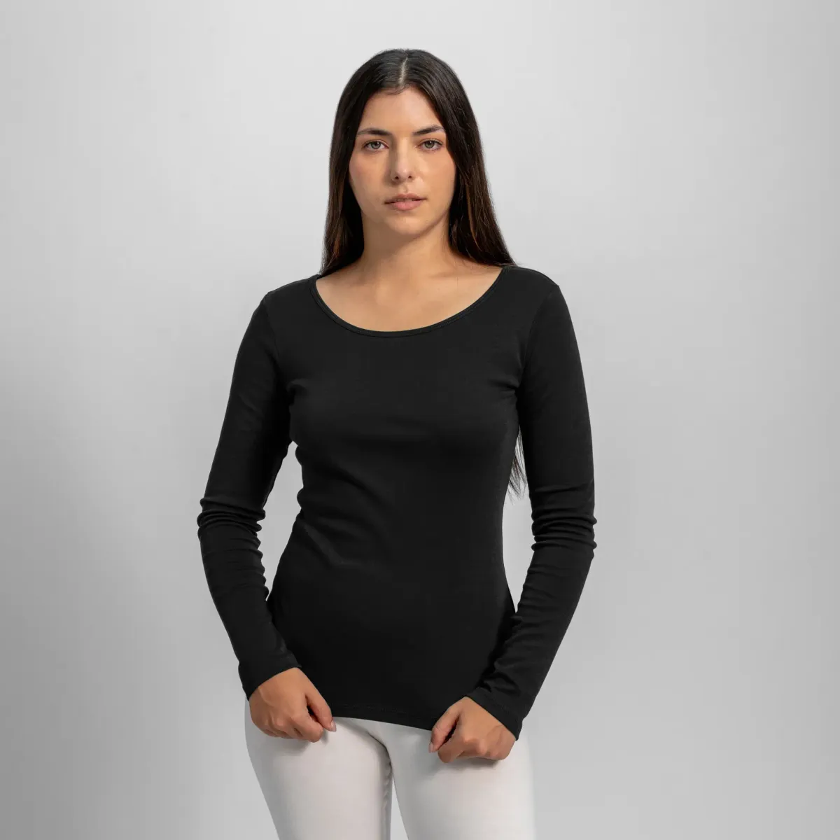Women's Organic Pima Cotton Scoop Neck Long Sleeve 27