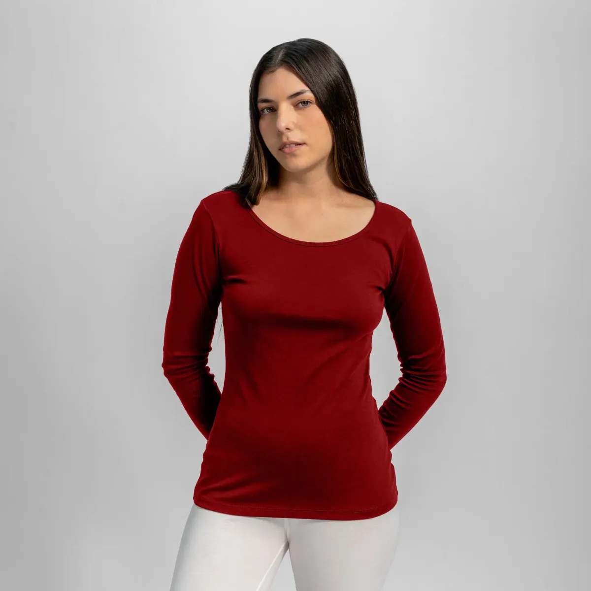 Women's Organic Pima Cotton Scoop Neck Long Sleeve 31
