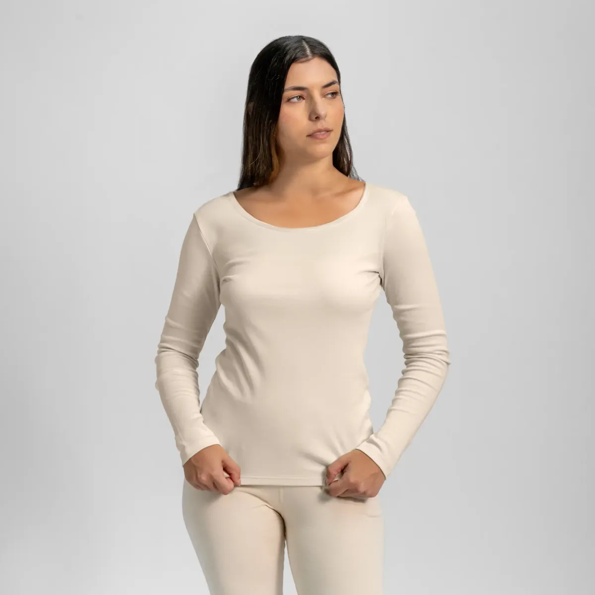 Women's Organic Pima Cotton Scoop Neck Long Sleeve 35