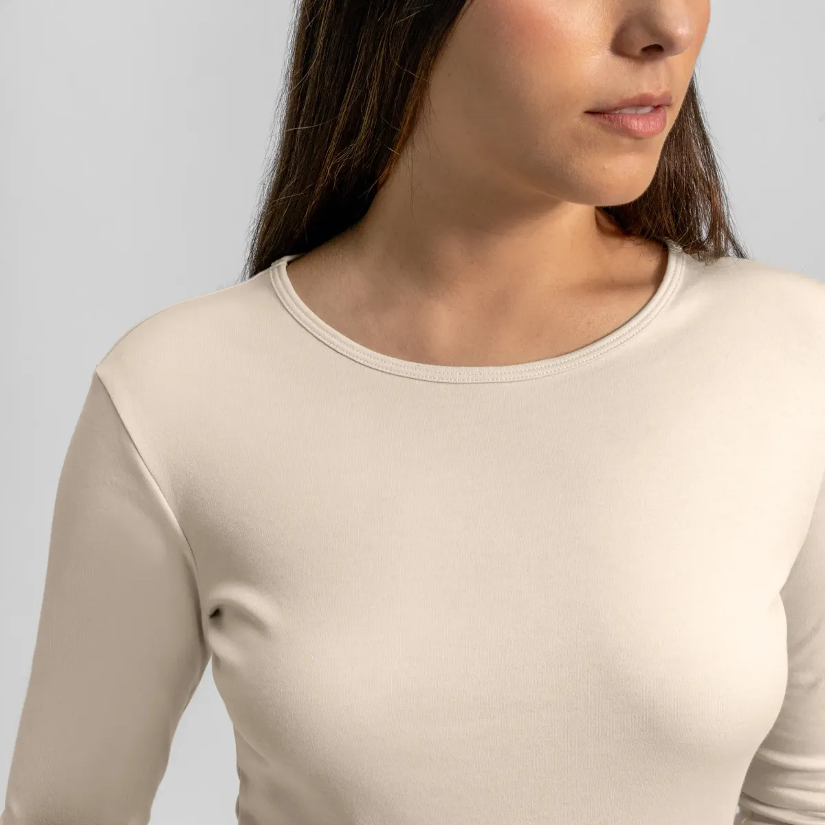 Women's Organic Pima Cotton Scoop Neck Long Sleeve 38