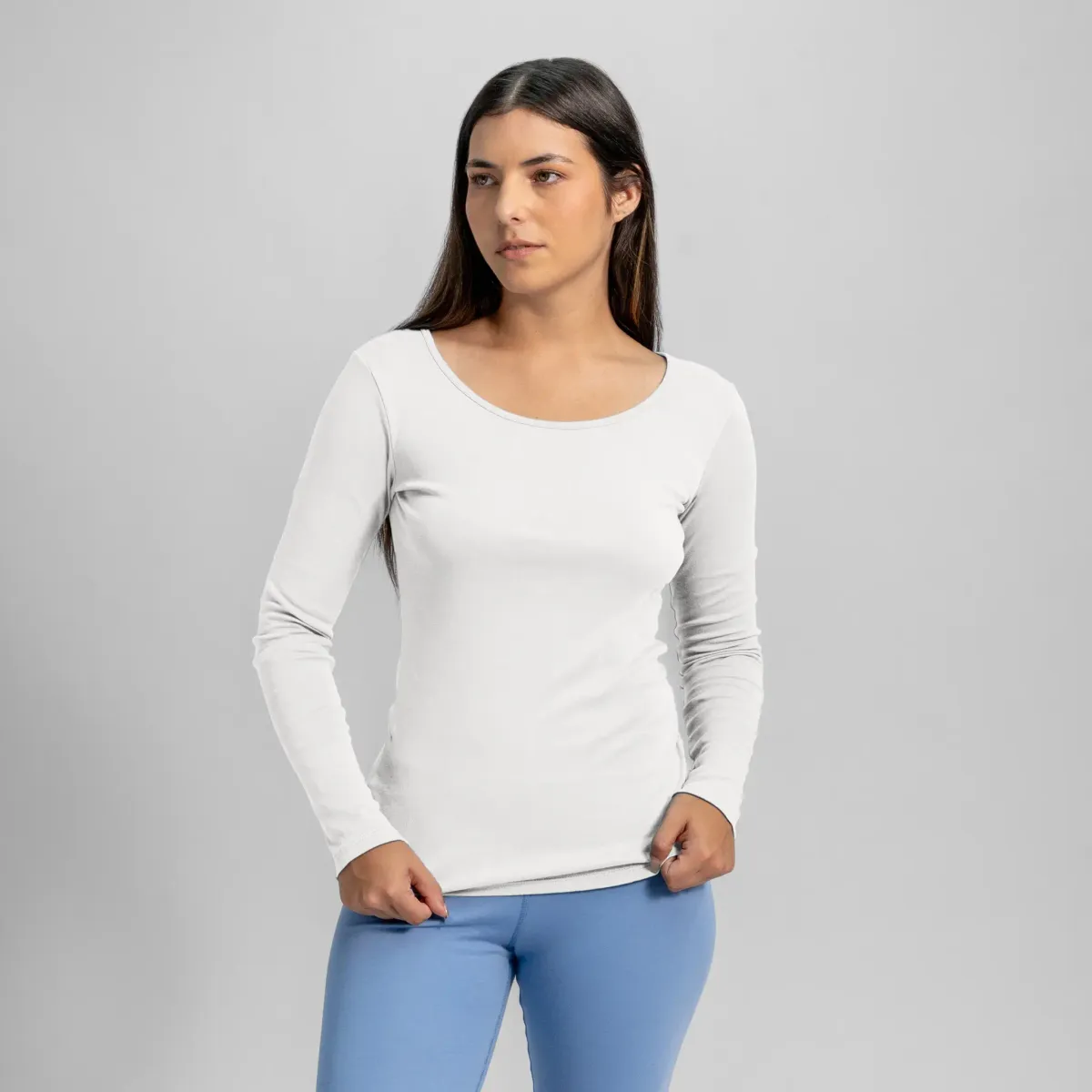 Women's Organic Pima Cotton Scoop Neck Long Sleeve 39