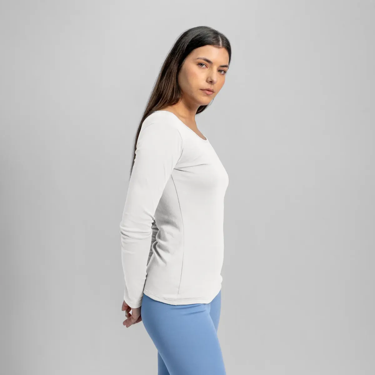 Women's Organic Pima Cotton Scoop Neck Long Sleeve 40