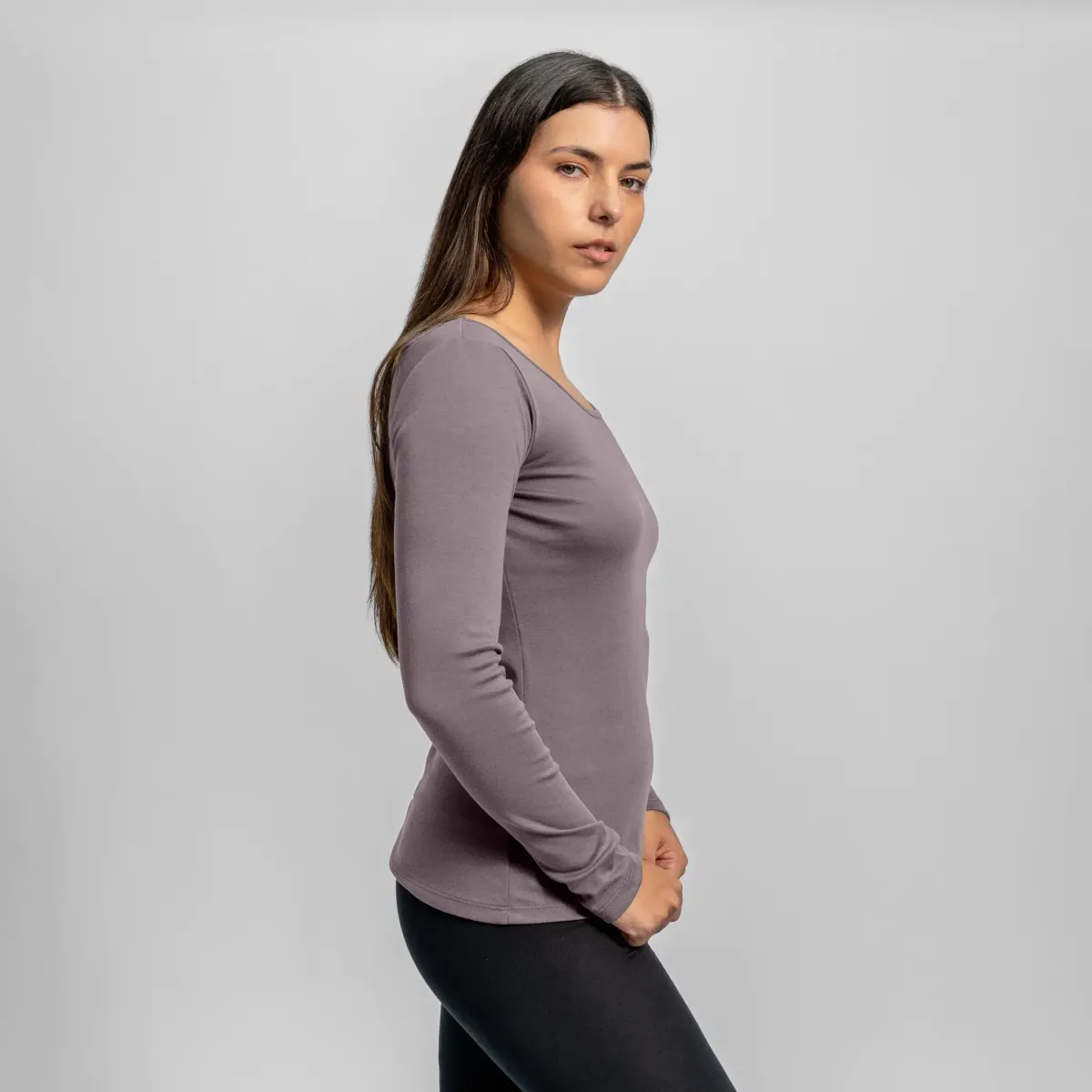 Women's Organic Pima Cotton Scoop Neck Long Sleeve 44