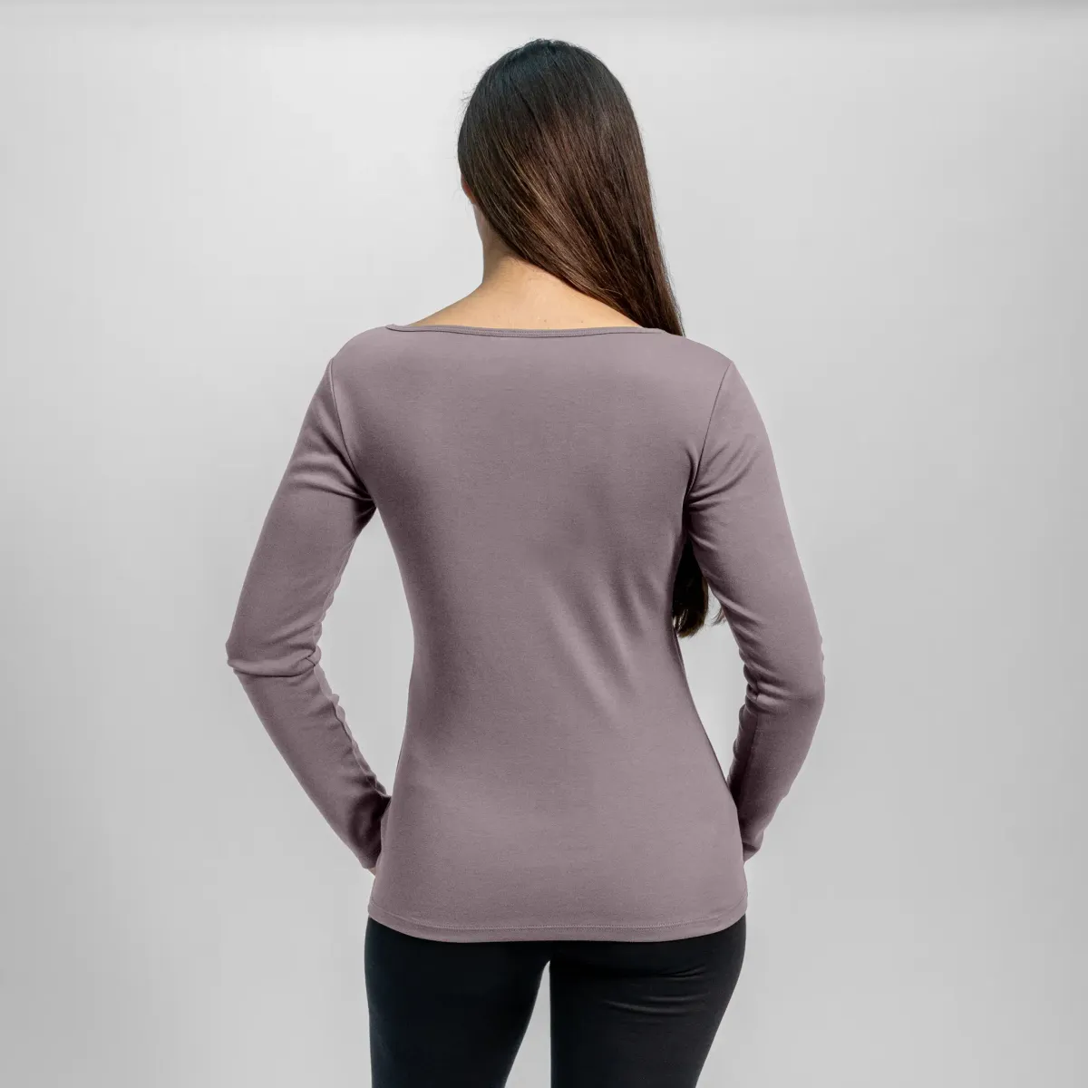 Women's Organic Pima Cotton Scoop Neck Long Sleeve 45