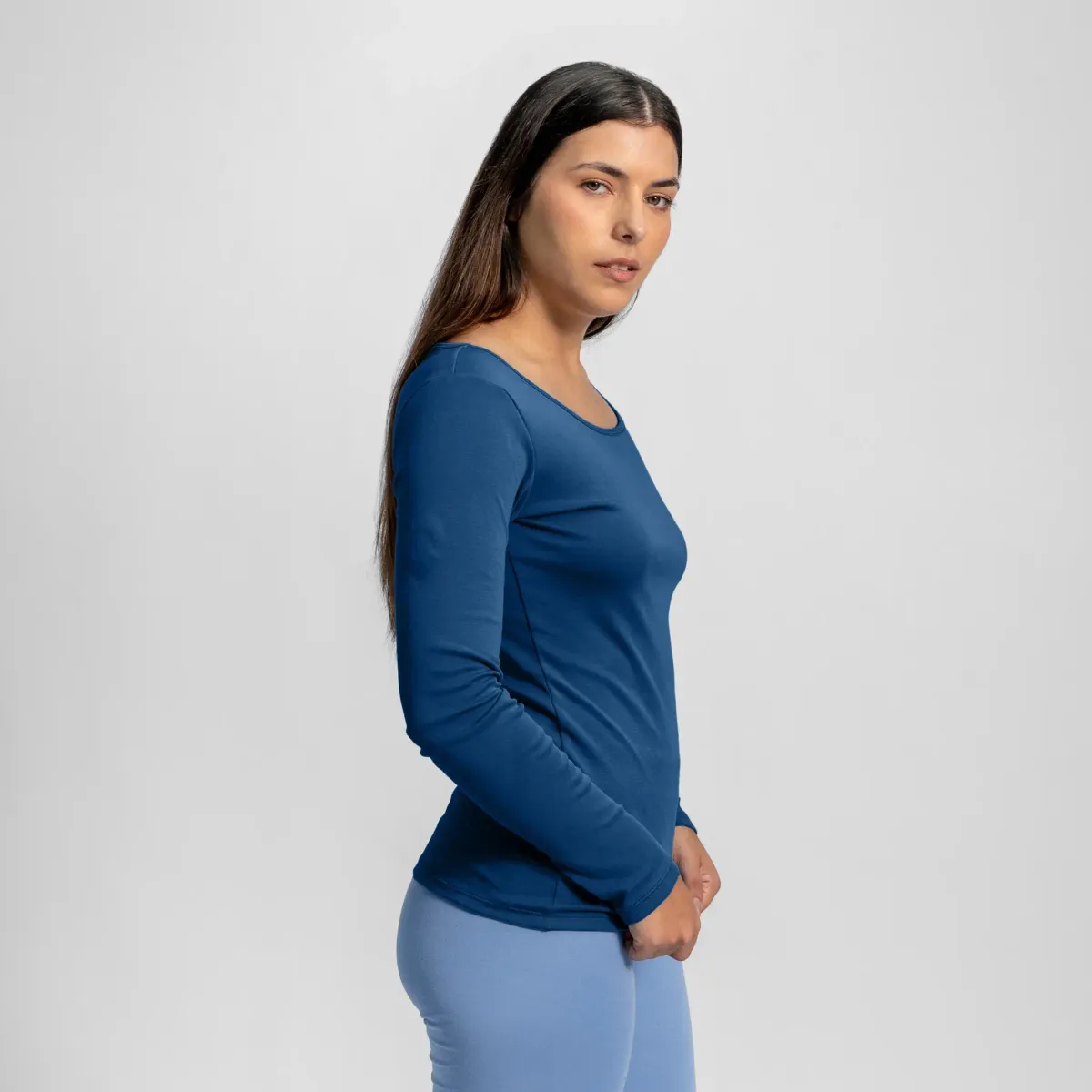 Women's Organic Pima Cotton Scoop Neck Long Sleeve 48