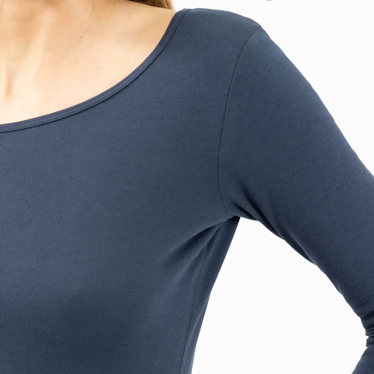 Women's Organic Pima Cotton Scoop Neck Long Sleeve 6
