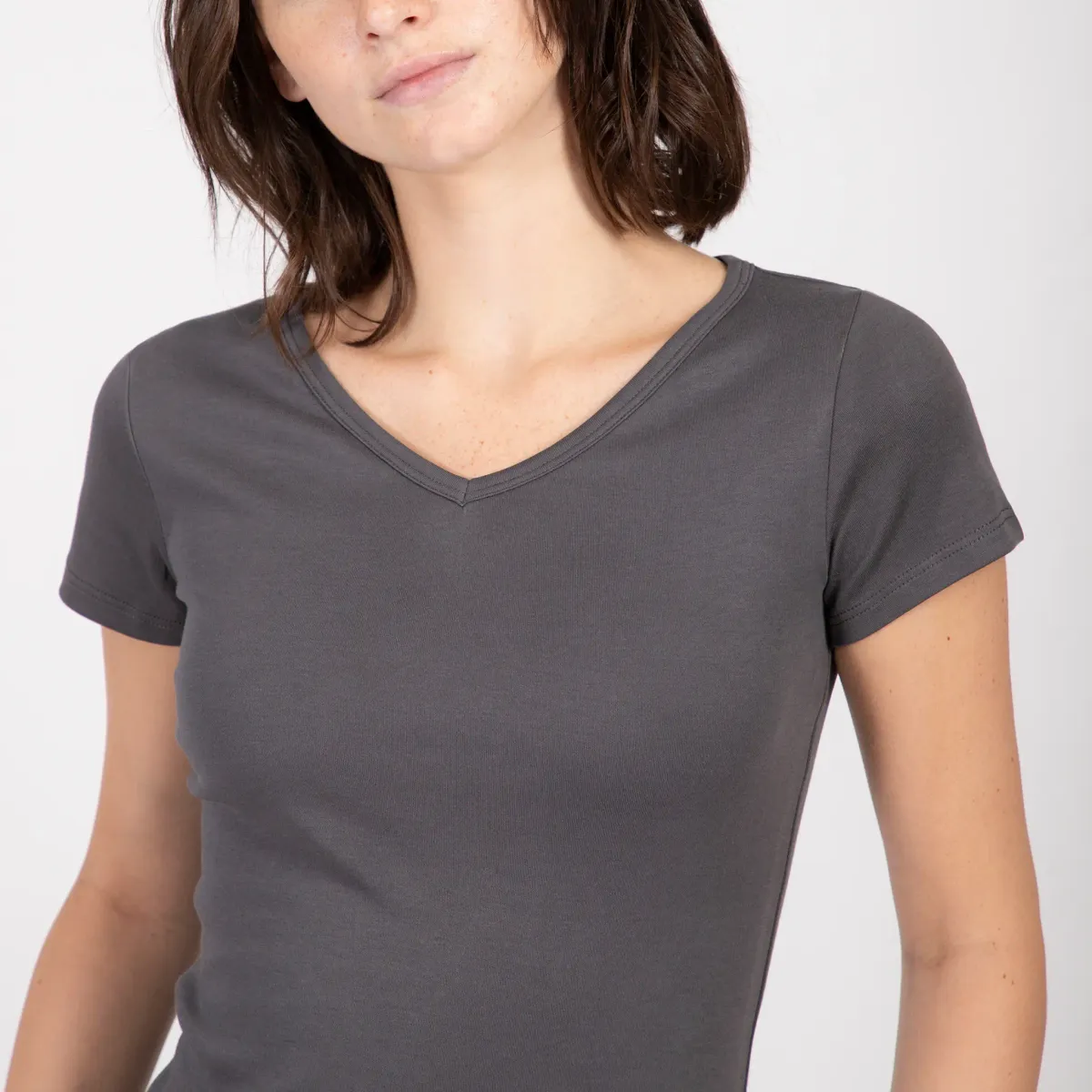 Women's Organic Pima Cotton V-Neck T-Shirt 14