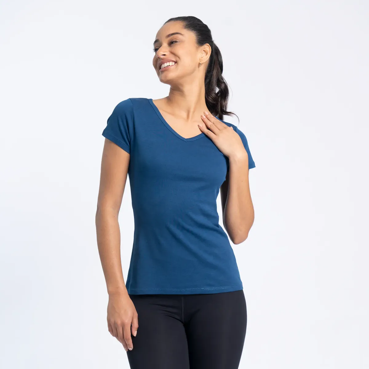 Women's Organic Pima Cotton V-Neck T-Shirt 15