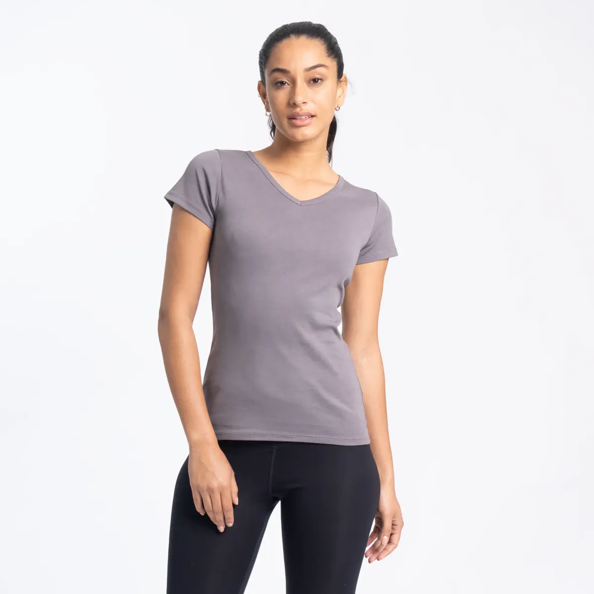 Women's Organic Pima Cotton V-Neck T-Shirt 19