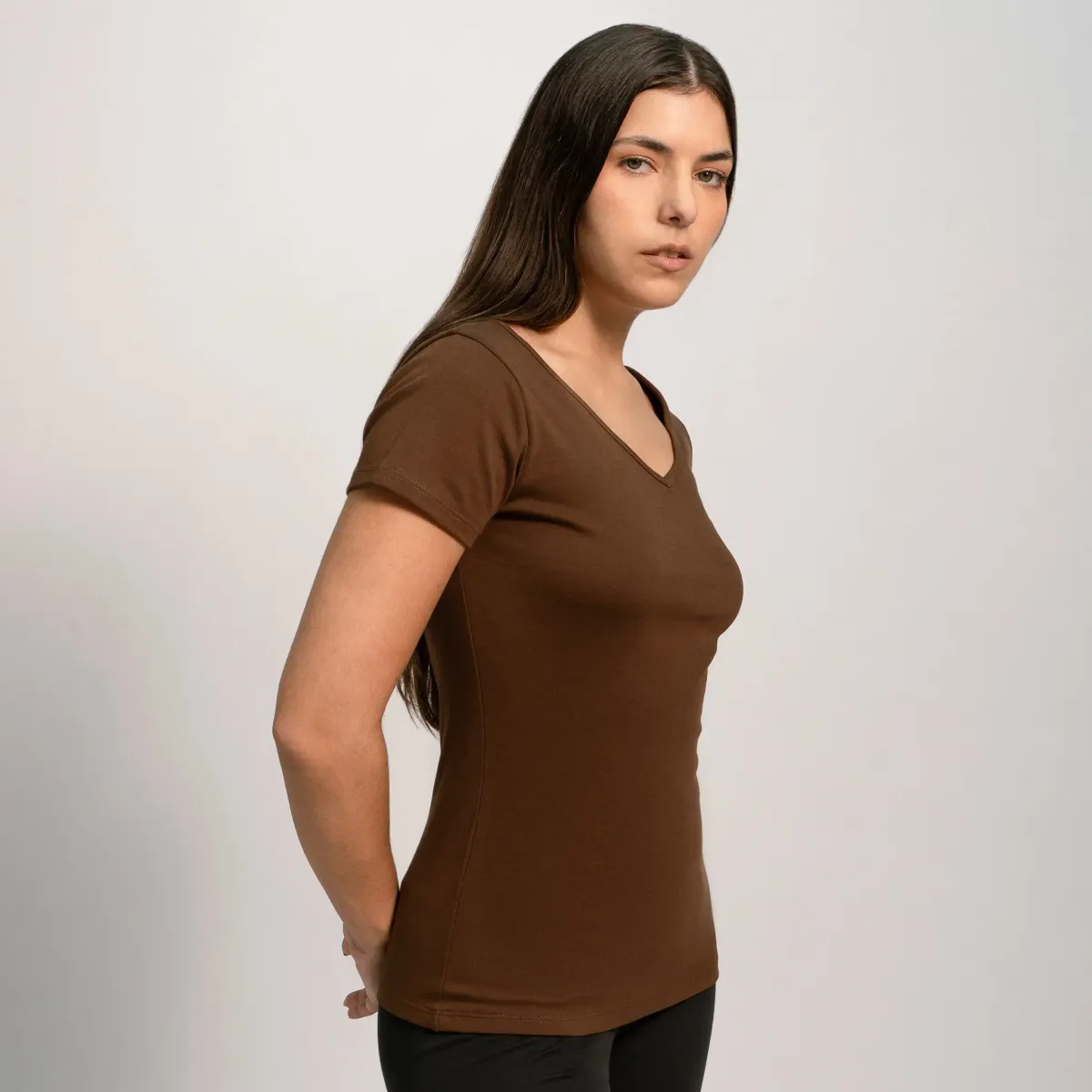 Women's Organic Pima Cotton V-Neck T-Shirt 23