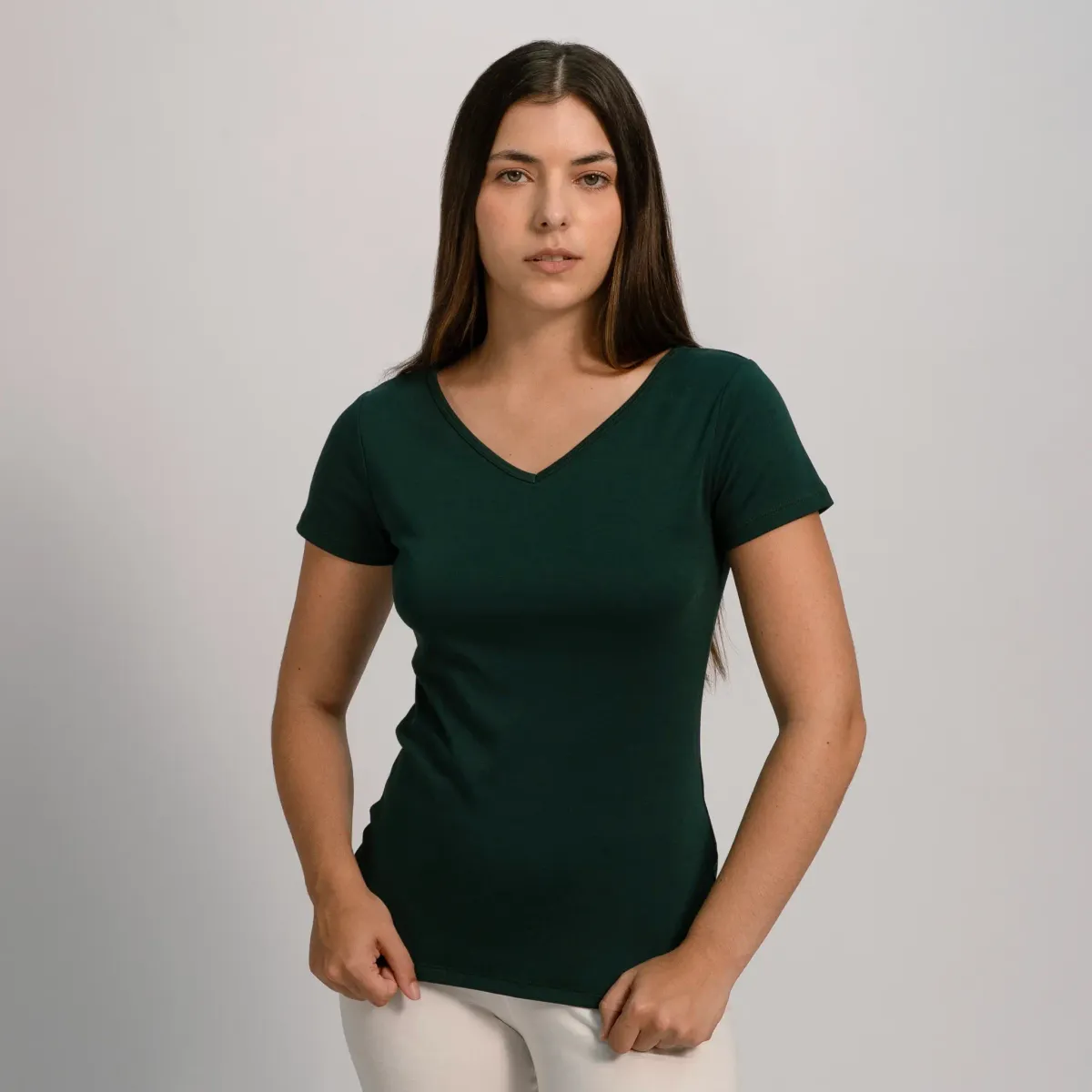 Women's Organic Pima Cotton V-Neck T-Shirt 26