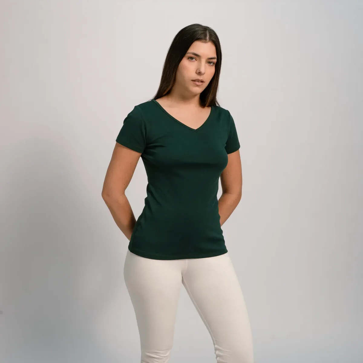 Women's Organic Pima Cotton V-Neck T-Shirt 27