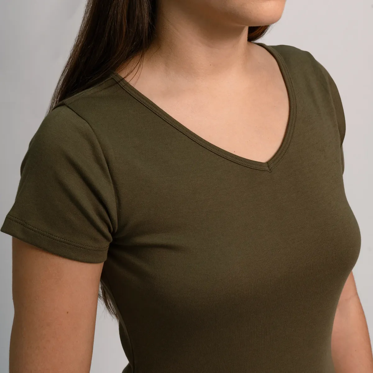 Women's Organic Pima Cotton V-Neck T-Shirt 33