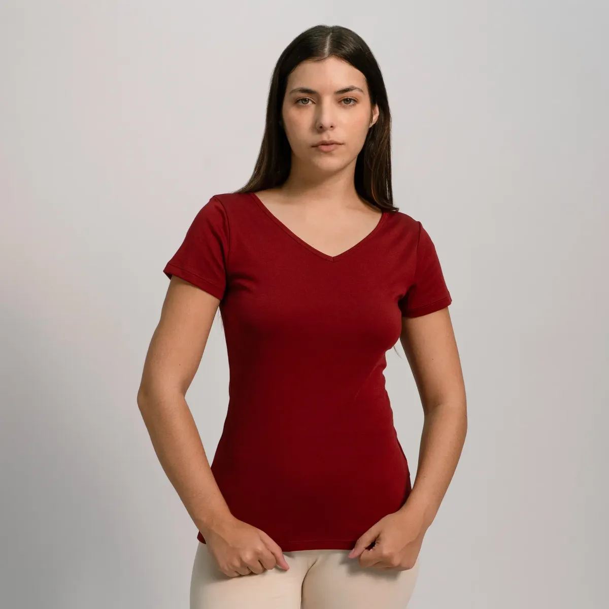 Women's Organic Pima Cotton V-Neck T-Shirt 34