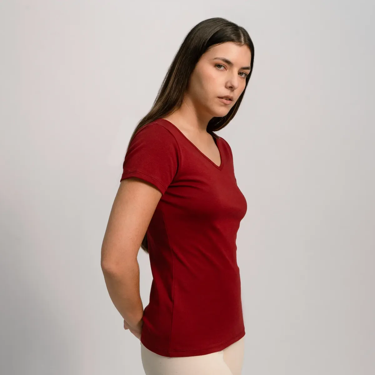 Women's Organic Pima Cotton V-Neck T-Shirt 35