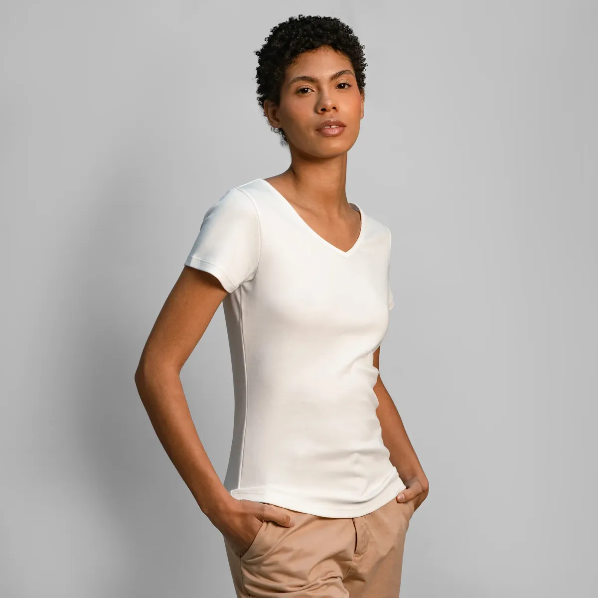 Women's Organic Pima Cotton V-Neck T-Shirt 38