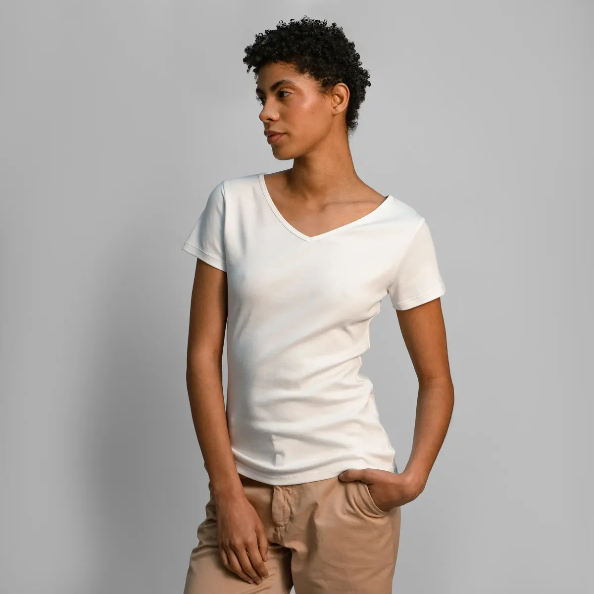Women's Organic Pima Cotton V-Neck T-Shirt 39