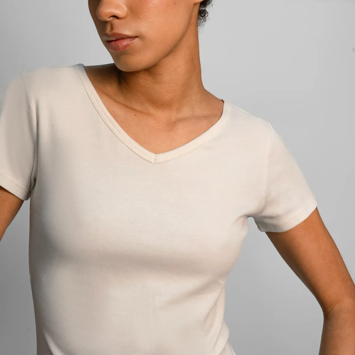 Women's Organic Pima Cotton V-Neck T-Shirt 45