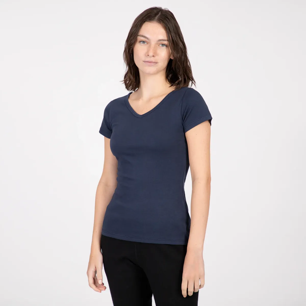 Women's Organic Pima Cotton V-Neck T-Shirt 7
