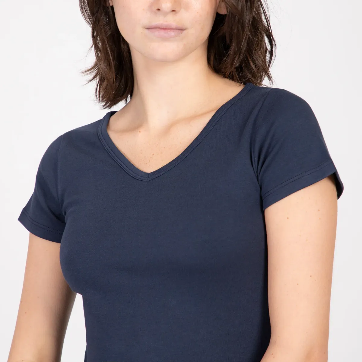 Women's Organic Pima Cotton V-Neck T-Shirt 10