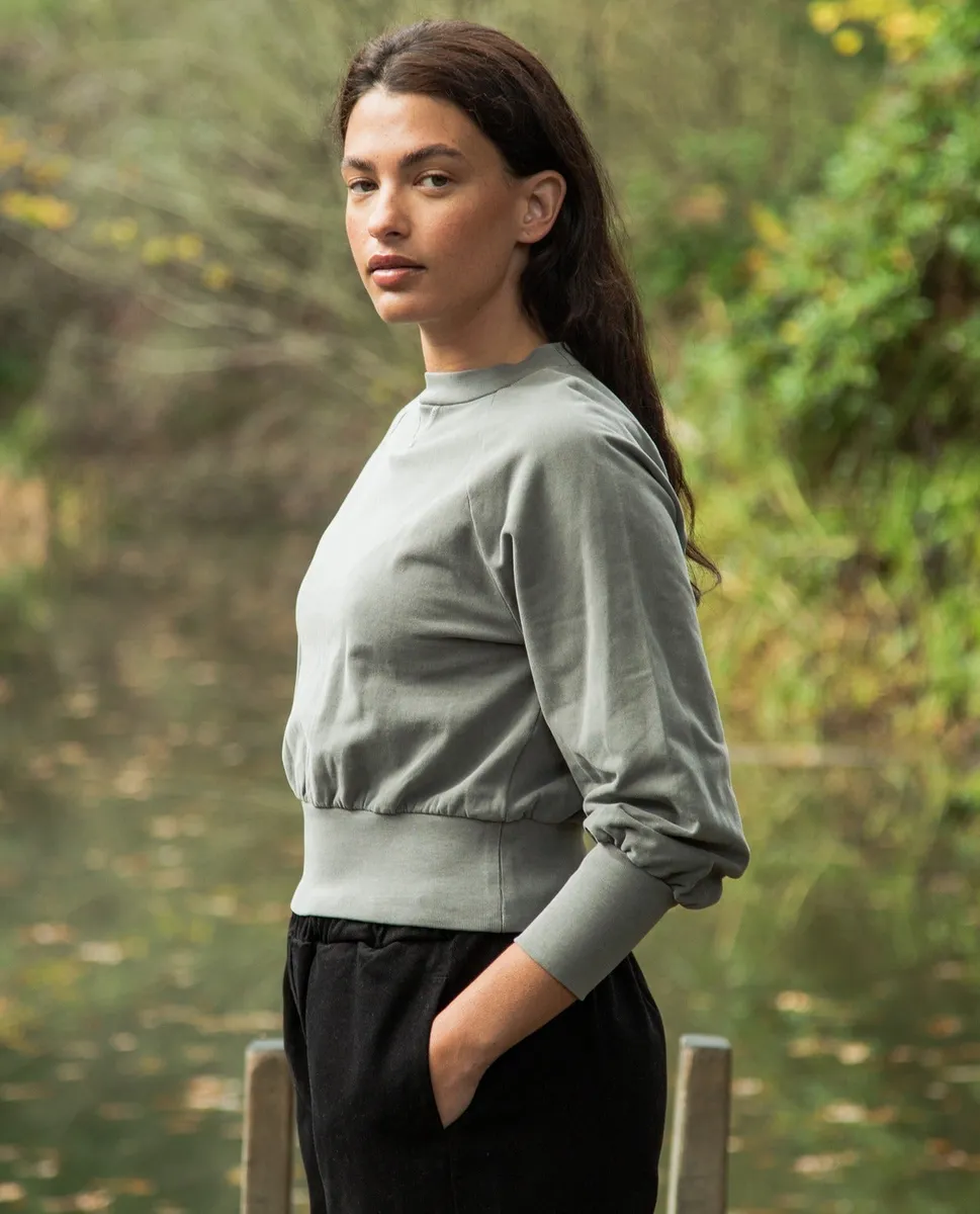 Alder Organic Cotton Sweatshirt in Slate Mineral Dye 2