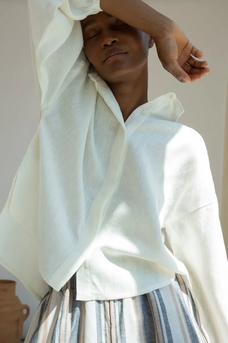 Amanda-May Linen Shirt in Off White 3