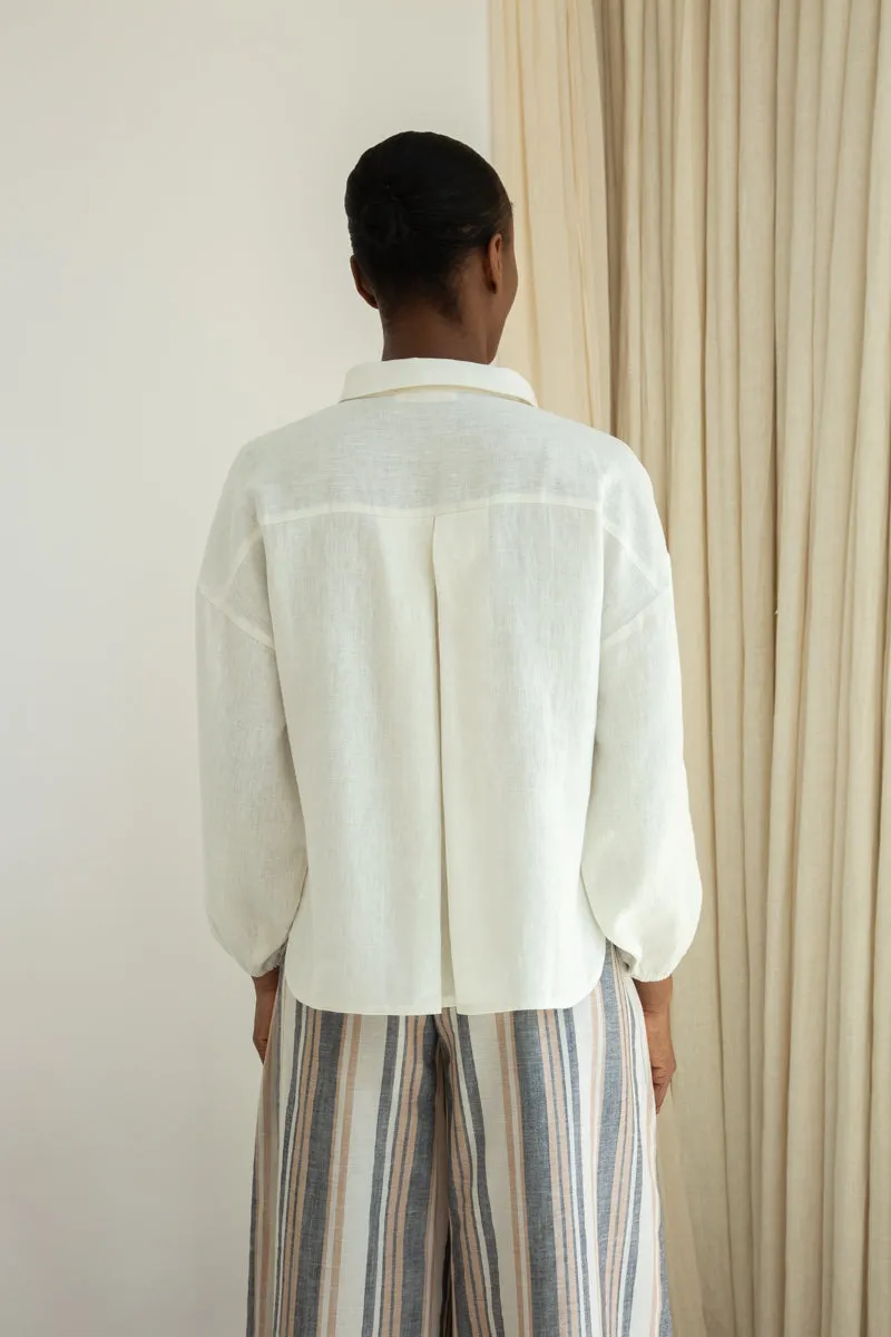 Amanda-May Linen Shirt in Off White 5